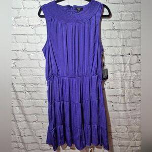 Simply Vera Vera Wang Purple Tiered Dress Women's XL Sleeveless NWT SKU 248